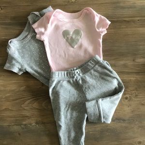 3 Piece Onesie & Pant Set